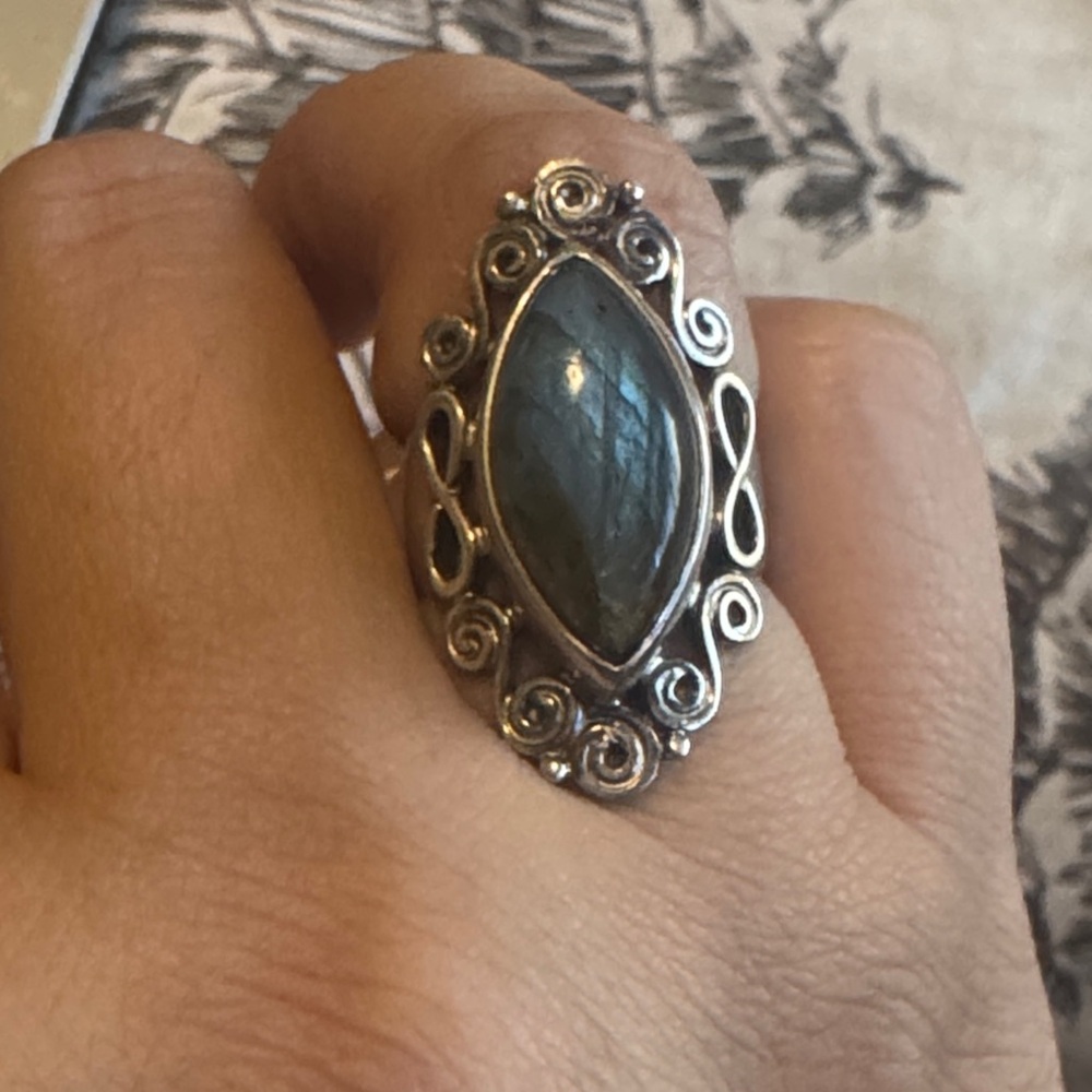 Silver and Gray Ring